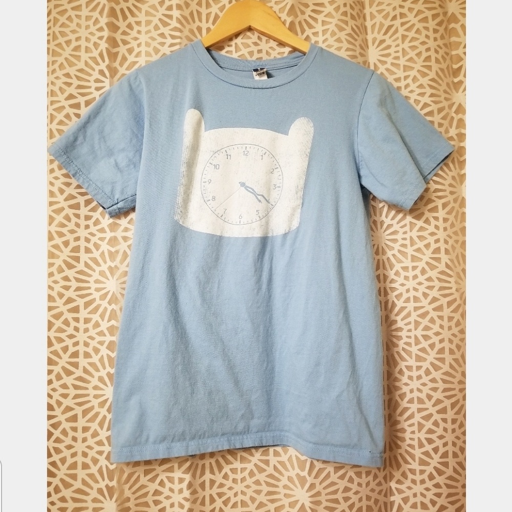WOOT Adventure Time light blue small shirt